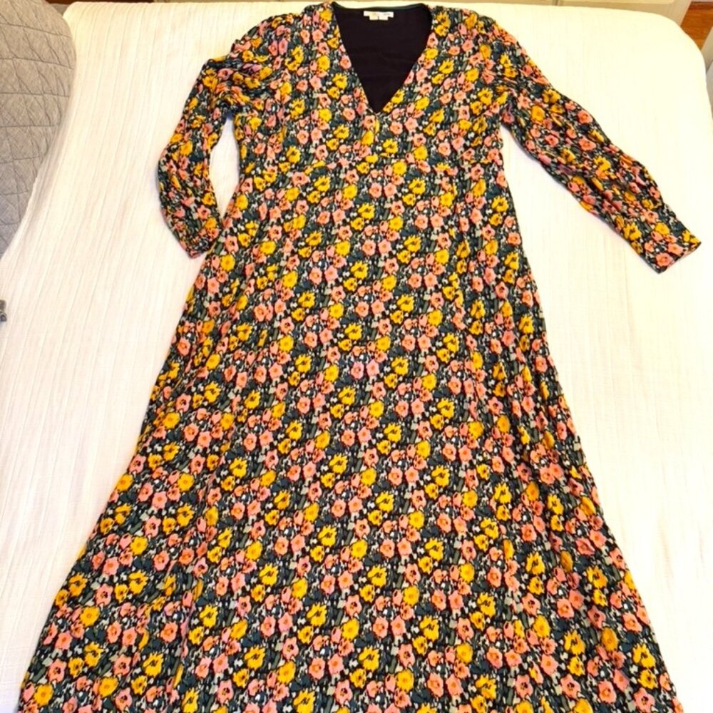 Boden Blouson Sleeve Maxi Tea Dress